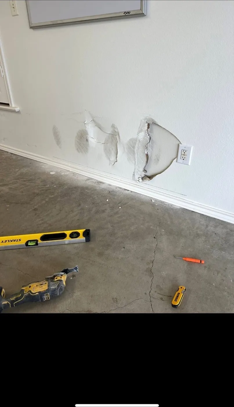 Drywall Repair — before the work